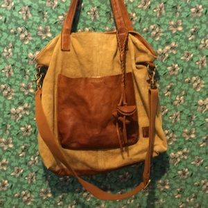 Frye leather and Canvas Handbag